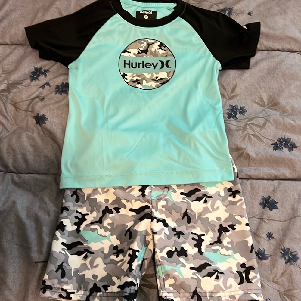 4T Hurley Rash Guard and Swim Shorts Set